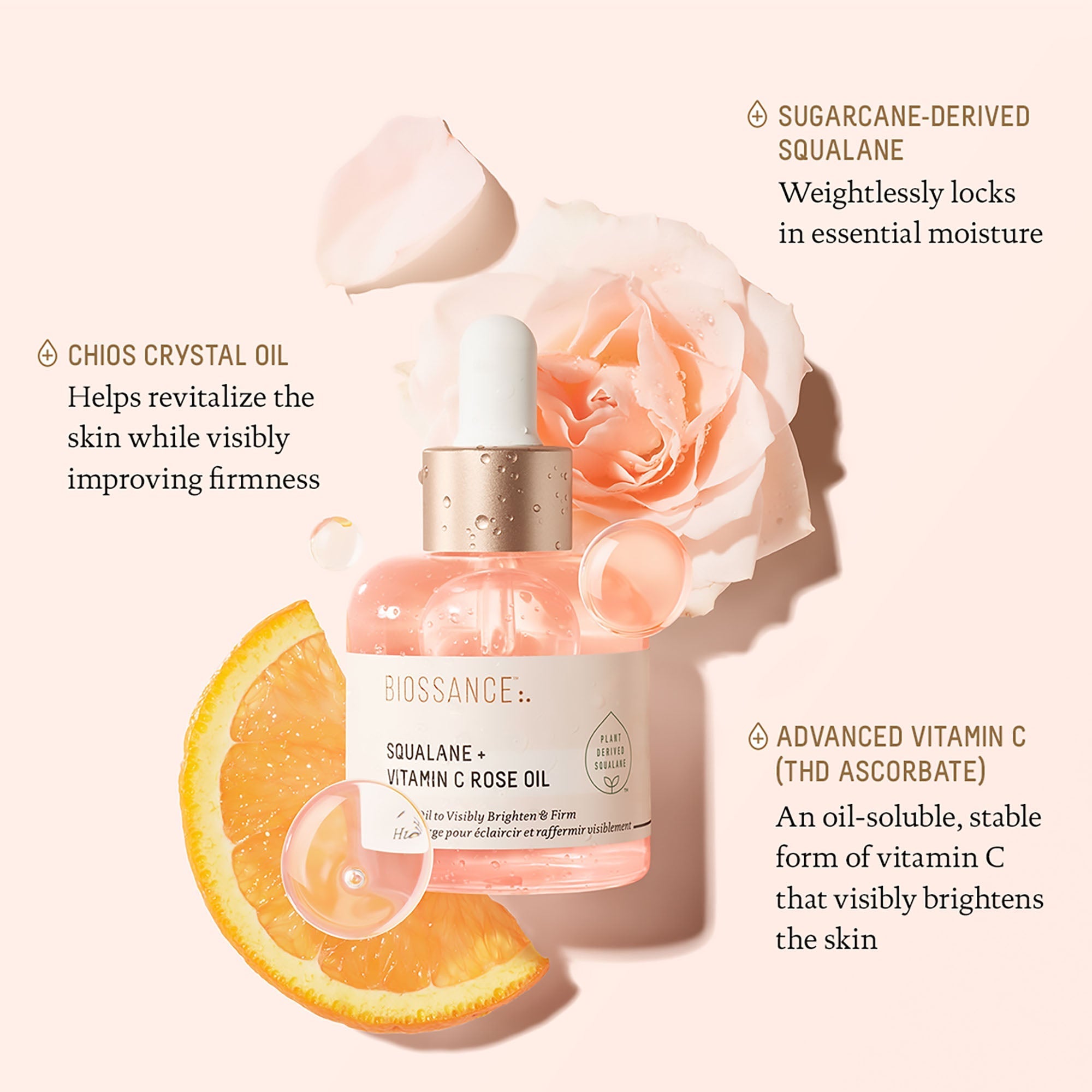 Biossance Rose Oil with Squalane and Vitamin C - PHOTON