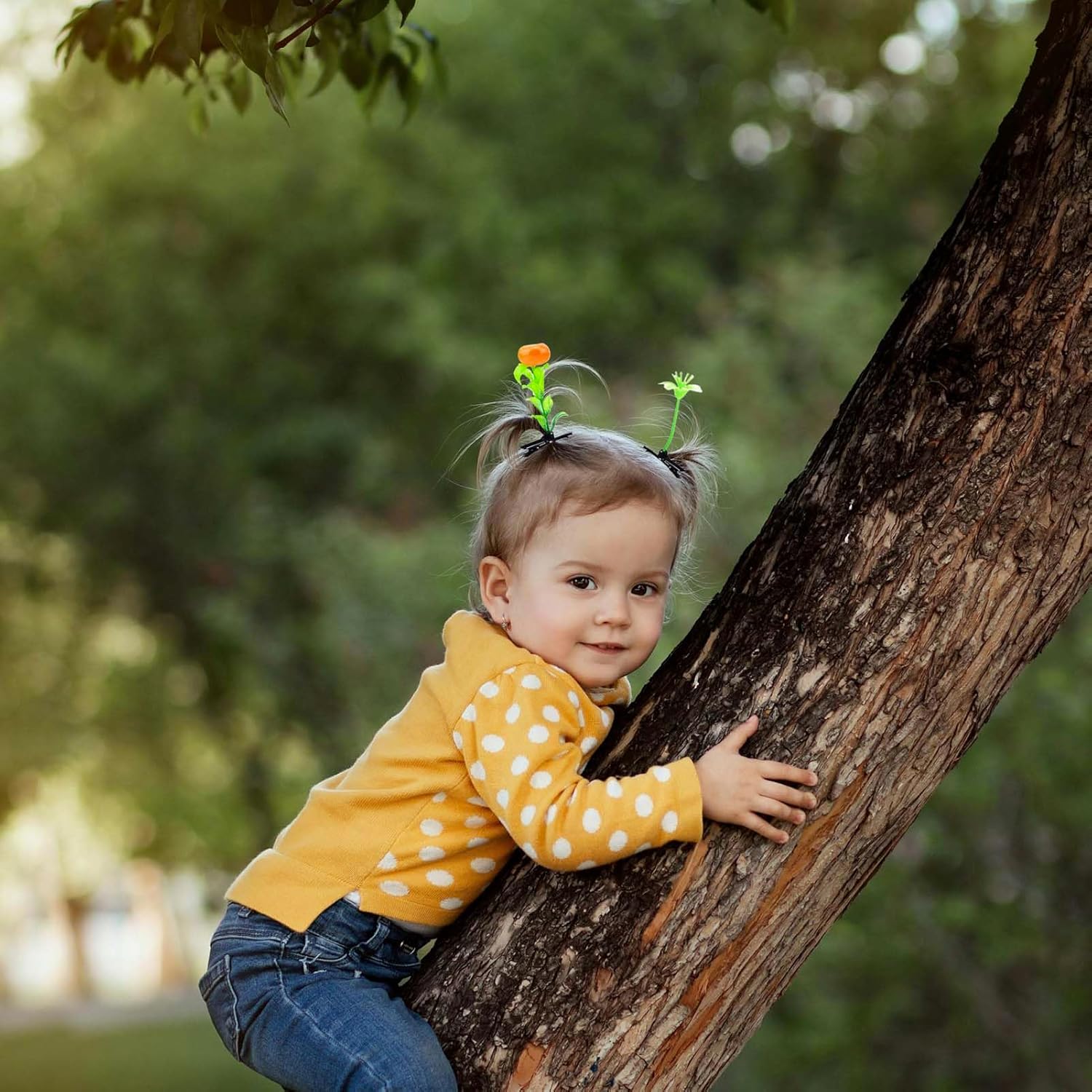 50 Pcs Bean Sprout Hair Clips, Kurilai Funny Plant Hair Clip Mixed Style Hairpins Flower Hair Clip, Cute Little Grass Barrette Mushroom Butterfly Headwear Hair Accessories for Home Party Rave Festival