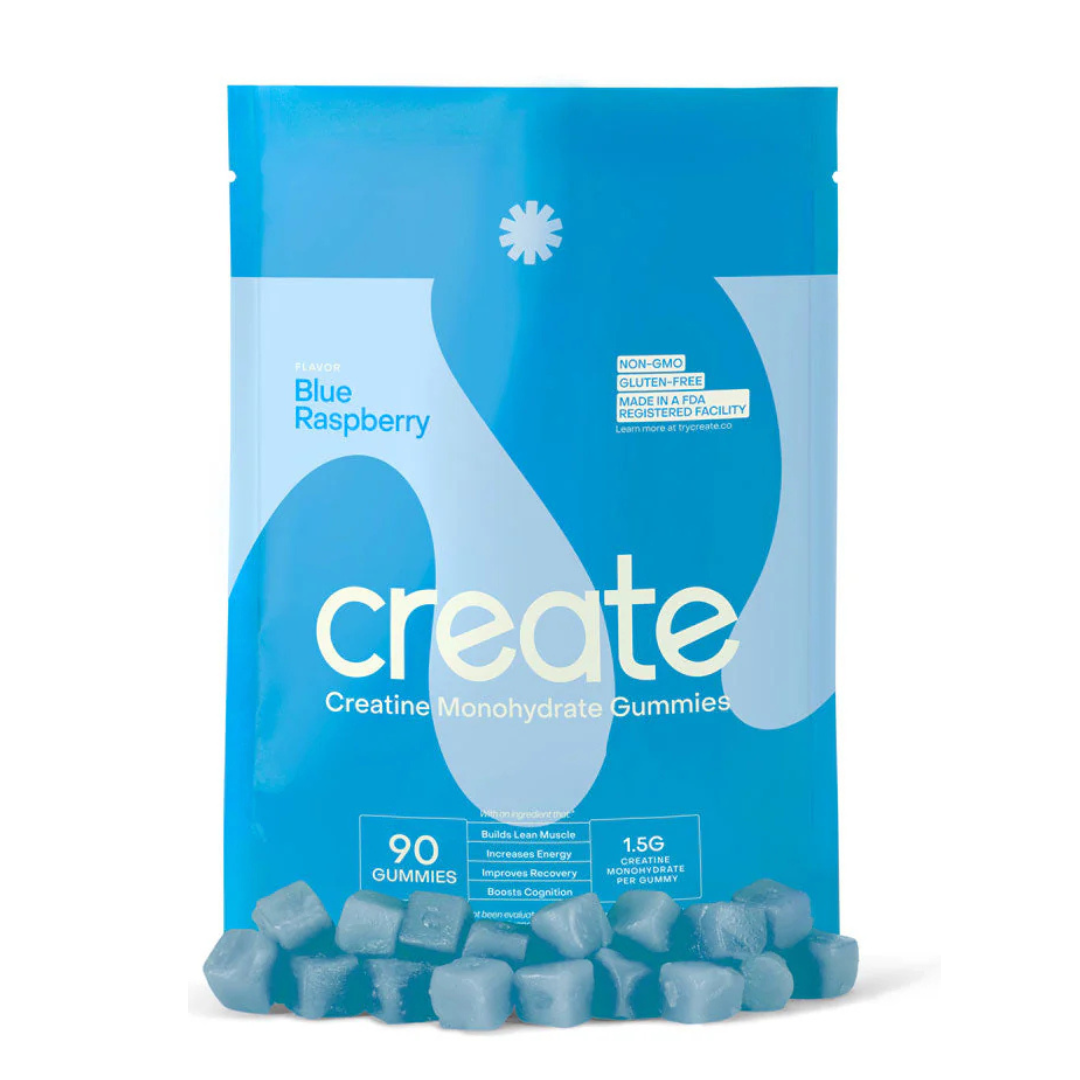 Raspberry flavor of 'create' creatine monohydrate gummies