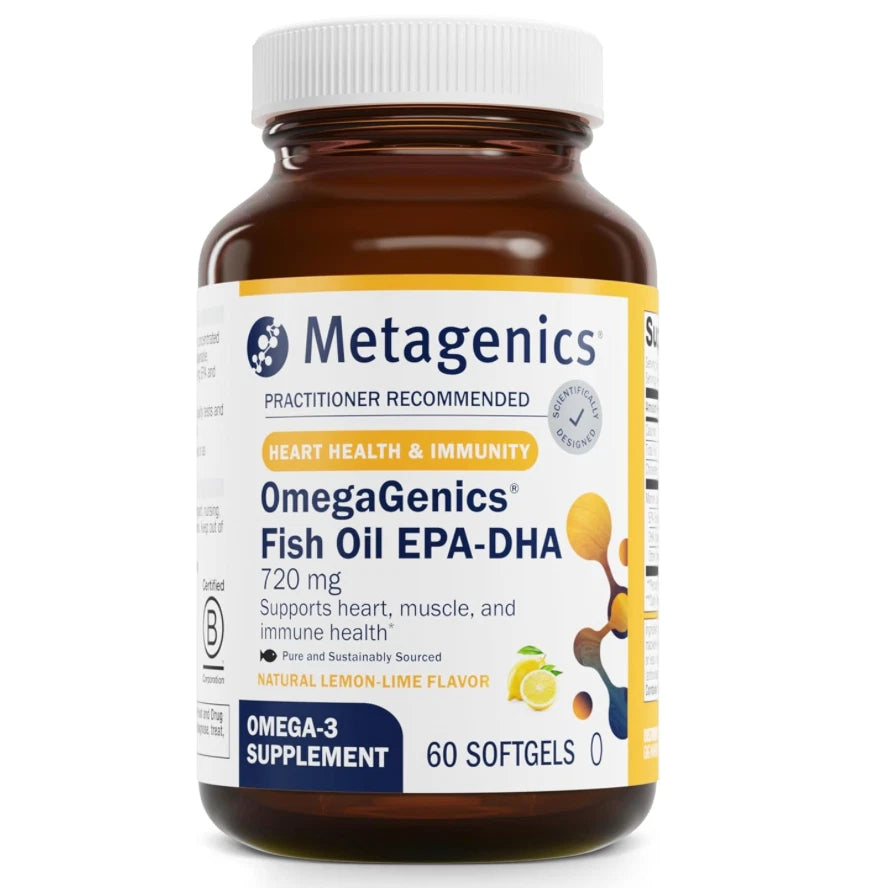 Metagenics OmegaGenics 1000 mg - High Potency Omega-3 Fish Oil Supplement - 60 softgels